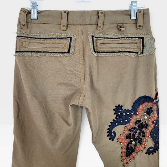 NWT BIYA Johnny Was Two Ten Ten Five Embroidered Studded Flare Bootcut Jeans 4 - Picture 7 of 13